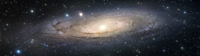 Galaxie M31 - mosaïque de trois champs réalisée au Newton de 300mm Axis instruments