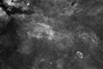Région de la nébuleuse du croissant (NGC6888) dans le Cygne