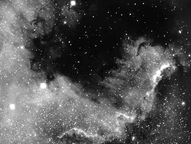 Nébuleuse NGC7000 dans le Cygne - North America - détail du golfe du Mexique
