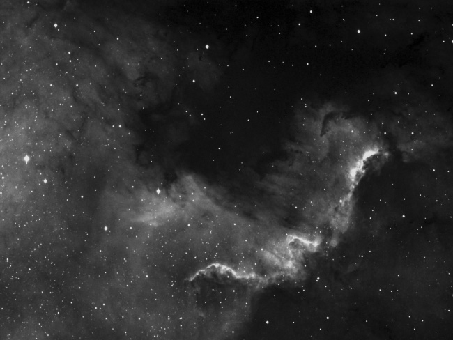 Nbuleuse NGC7000 dans le Cygne - North America - dtail du golfe du Mexique